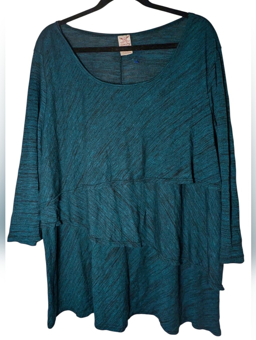 Teal Layered Scoop Neck Women's Top - Unbranded